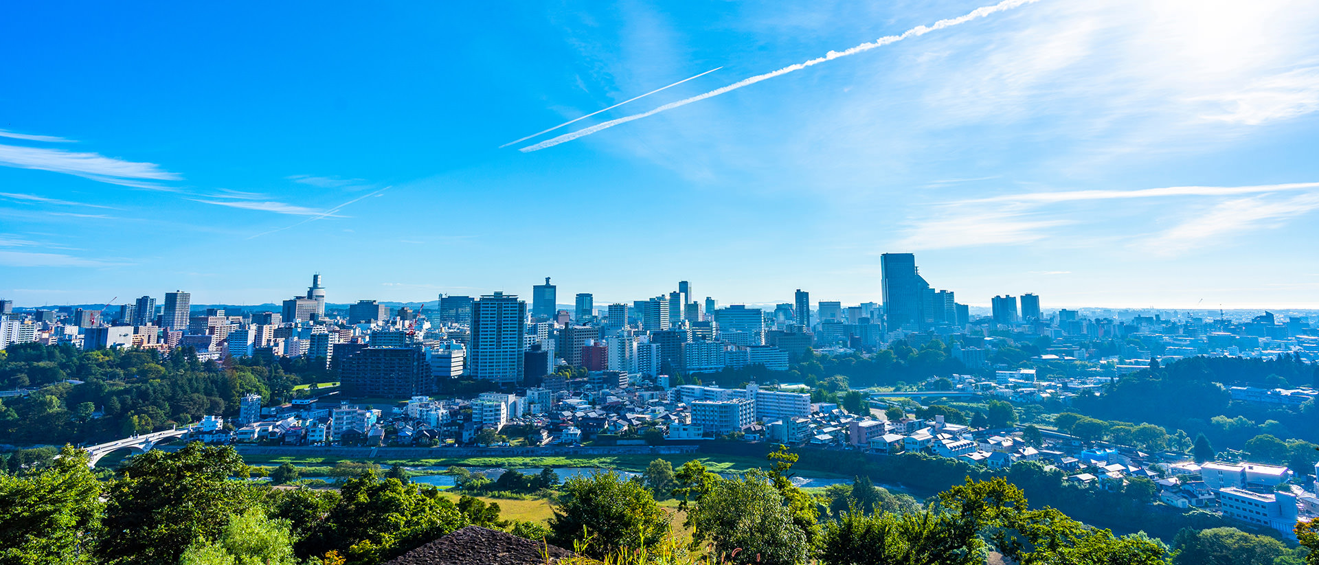 仙台市街を見渡す風景