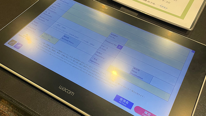 フロントでの接客イメージ