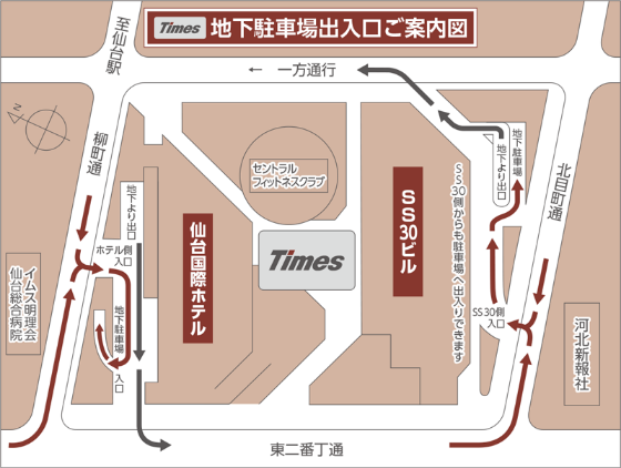 地下駐車場出入口ご案内図